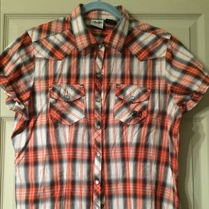 Harley Davidson Plaid Top.